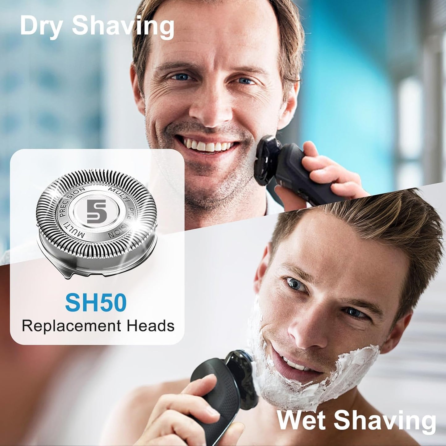 Philips Norelco SH50 Replacement Blades - Compatible Heads for Series 5000 Electric Shavers | 6-Pc Pack