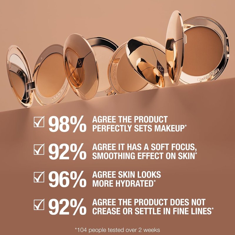 Charlotte Tilbury Airbrush Flawless Finish Setting Powder - Pore-Blurring Face Powder for Shine Control | Soft-Focus Finish