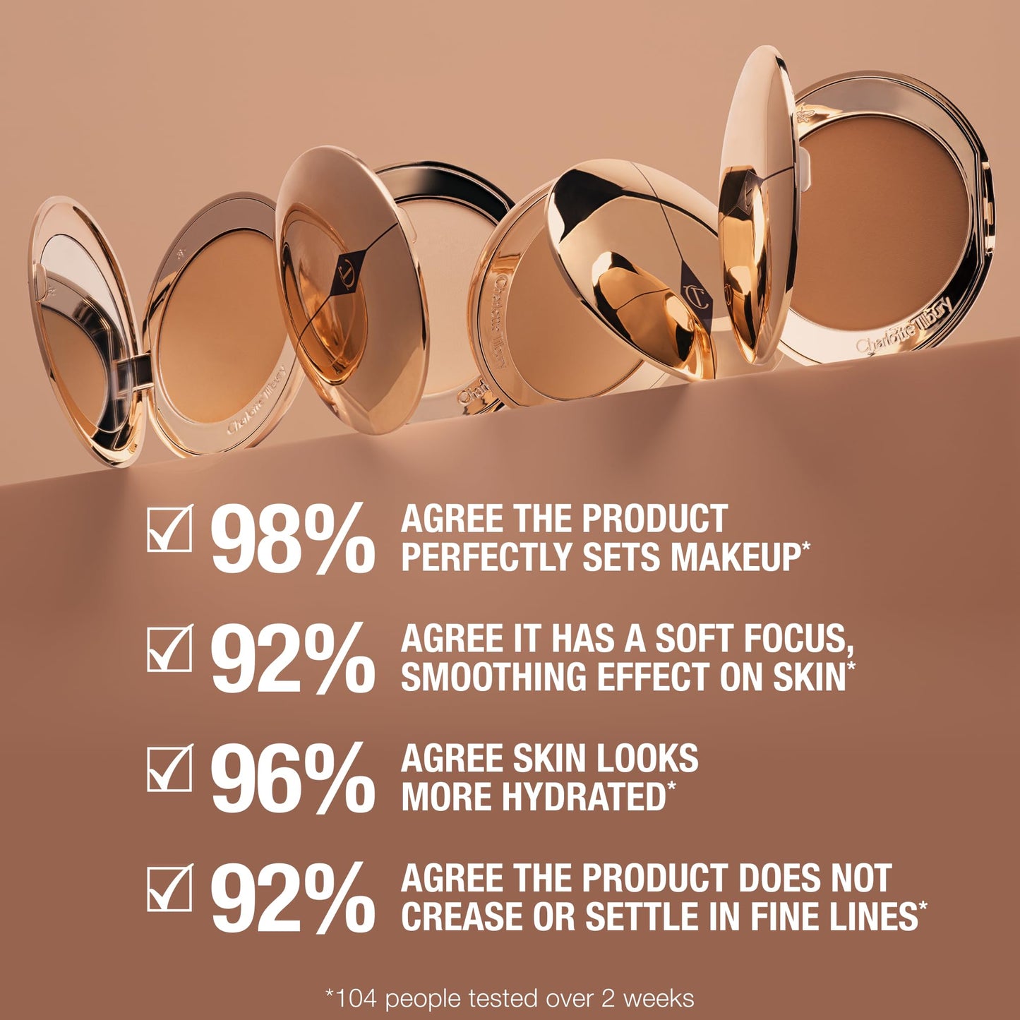 Charlotte Tilbury Airbrush Flawless Finish Setting Powder Refill - Pore-Blurring Pressed Powder for Face Makeup to Minimize Shine with a Soft-Focus Finish - 3 Tan
