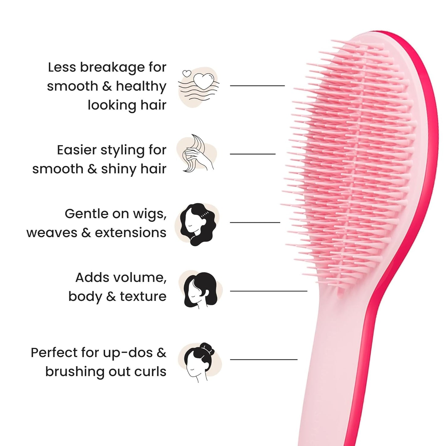 Tangle Teezer Ultimate Styler Hair Brush - Adds Volume, Texture & Shine | Sweet Pink