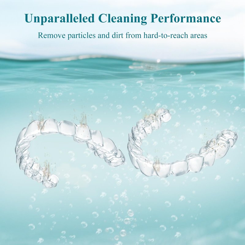 Minthouz Ultrasonic Retainer Cleaner Machine, Dental Pod for Denture, Mouth Guard, Aligner, Night Guard, Toothbrush Heads, Jewelry, 48kHz Retainer Cleaner with 200ML Capacity for All Dental Appliances