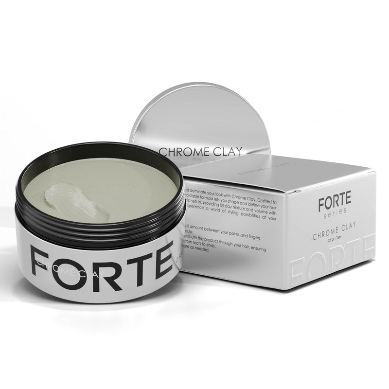 Alex Costa Forte Series Chrome Clay – Strong Hold Hair for Men | Matte Finish, Volumizing & Texture Enhancing | Kaolin, Biotin & Aloe Vera | Lightweight, Reworkable & Easy Wash-Out | 2.5oz