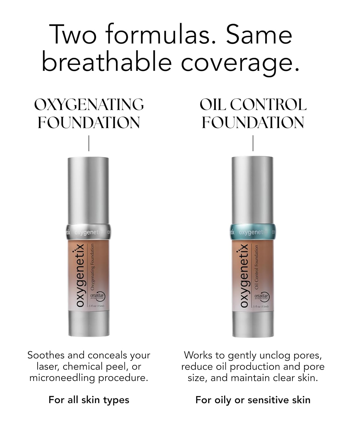 Oxygenetix Oil Control Foundation - Lightweight, Breathable Makeup for Oily Skin | Non-Comedogenic Coverage in Beige