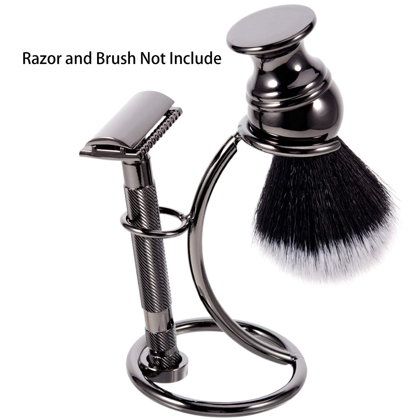 Grandslam Shaving Razor and Brush Stand Universal Holder for Safety Razor Storage Shave Brush Holder (gunmetal)