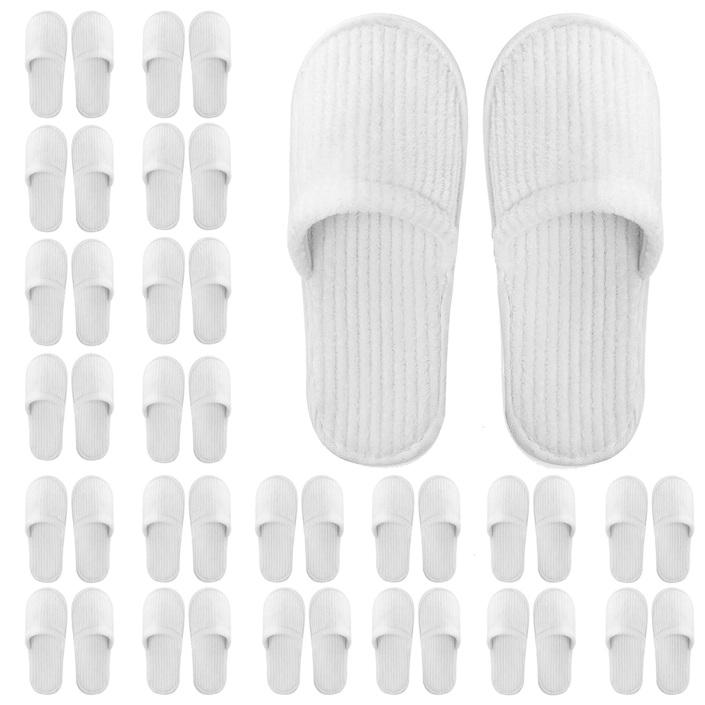 Frcctre 20 Pairs White Disposable Slippers, Closed Toe Soft Coral Fleece SPA Slippers for Women and Men, Comfortable Non-Slip Disposable Slipper for Travel Guests Hotel Home Salon