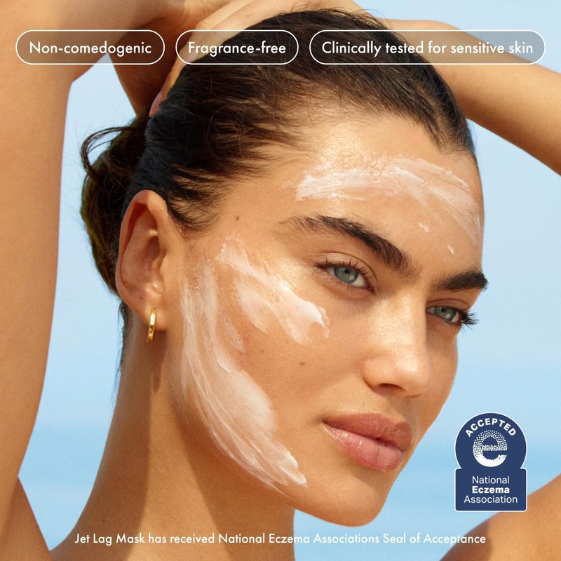 Jet Lag Mask - Hydrating Face Moisturizer & Mask with Hyaluronic Acid, Niacinamide & Antioxidants | 2.25 Oz