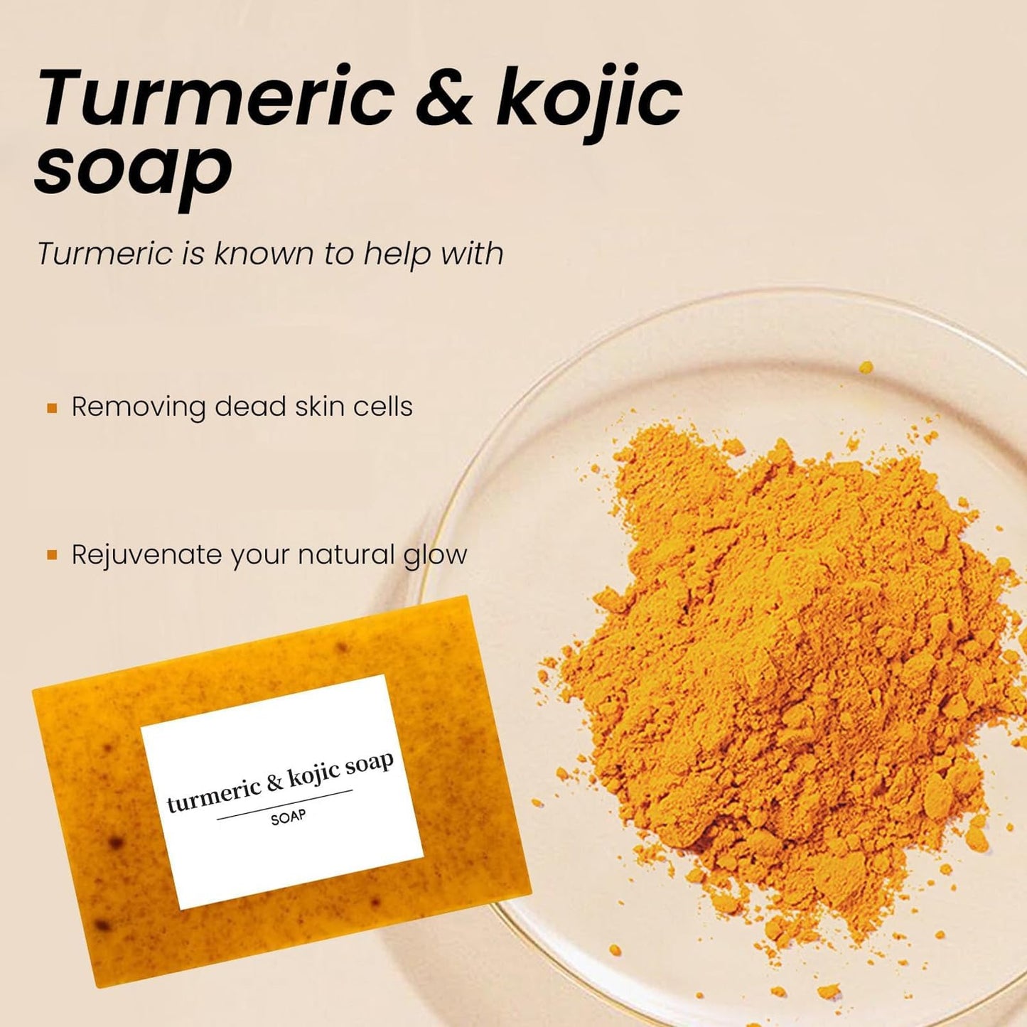 Turmeric Soap & Essential Oil Set, Including 6 Turmeric Kojic Soap & Essential Oils, Natural Lemon Honey Handmade Bar for Wash Face & Body, Jabon de Curcuma para Las Manchas Kit for Women & Men