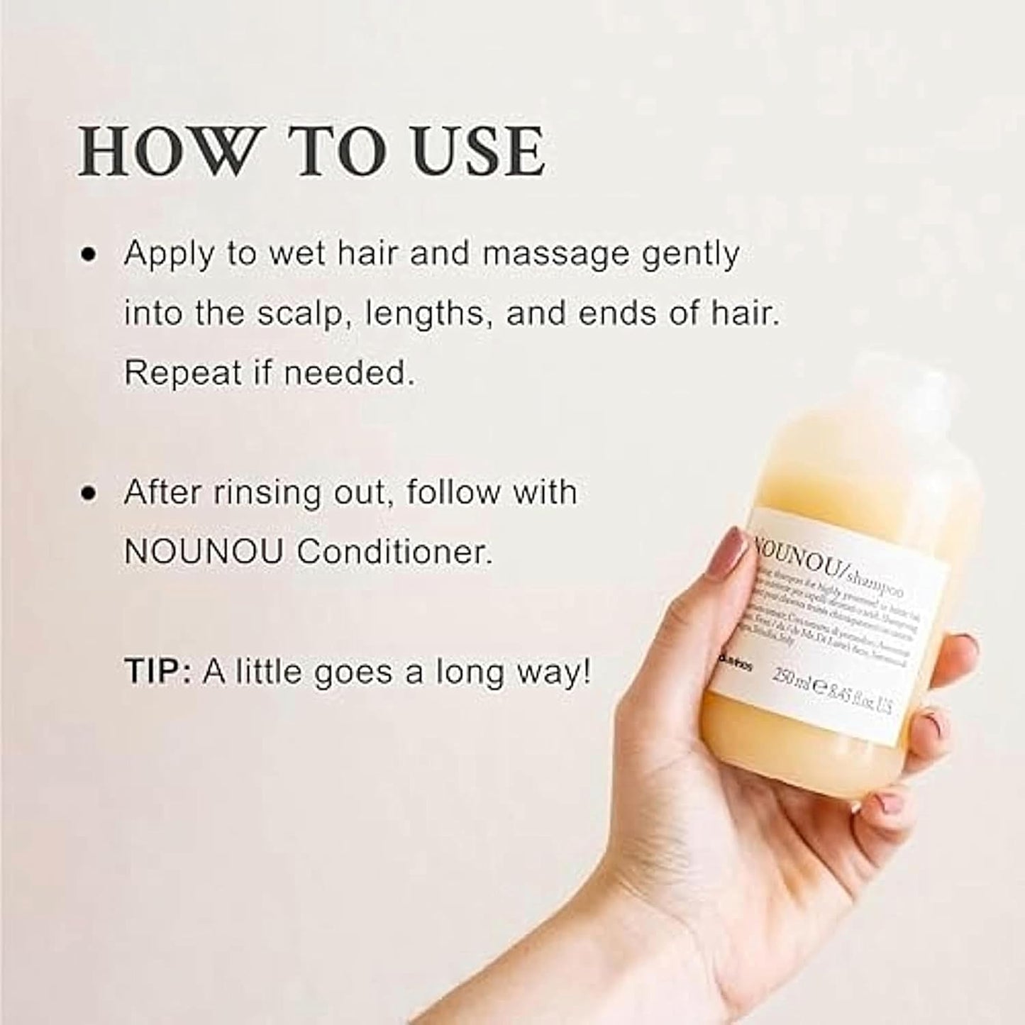 Davines NOUNOU Conditioner - Hydrating Deep Conditioner for Bleached & Damaged Hair | 2.5 fl oz