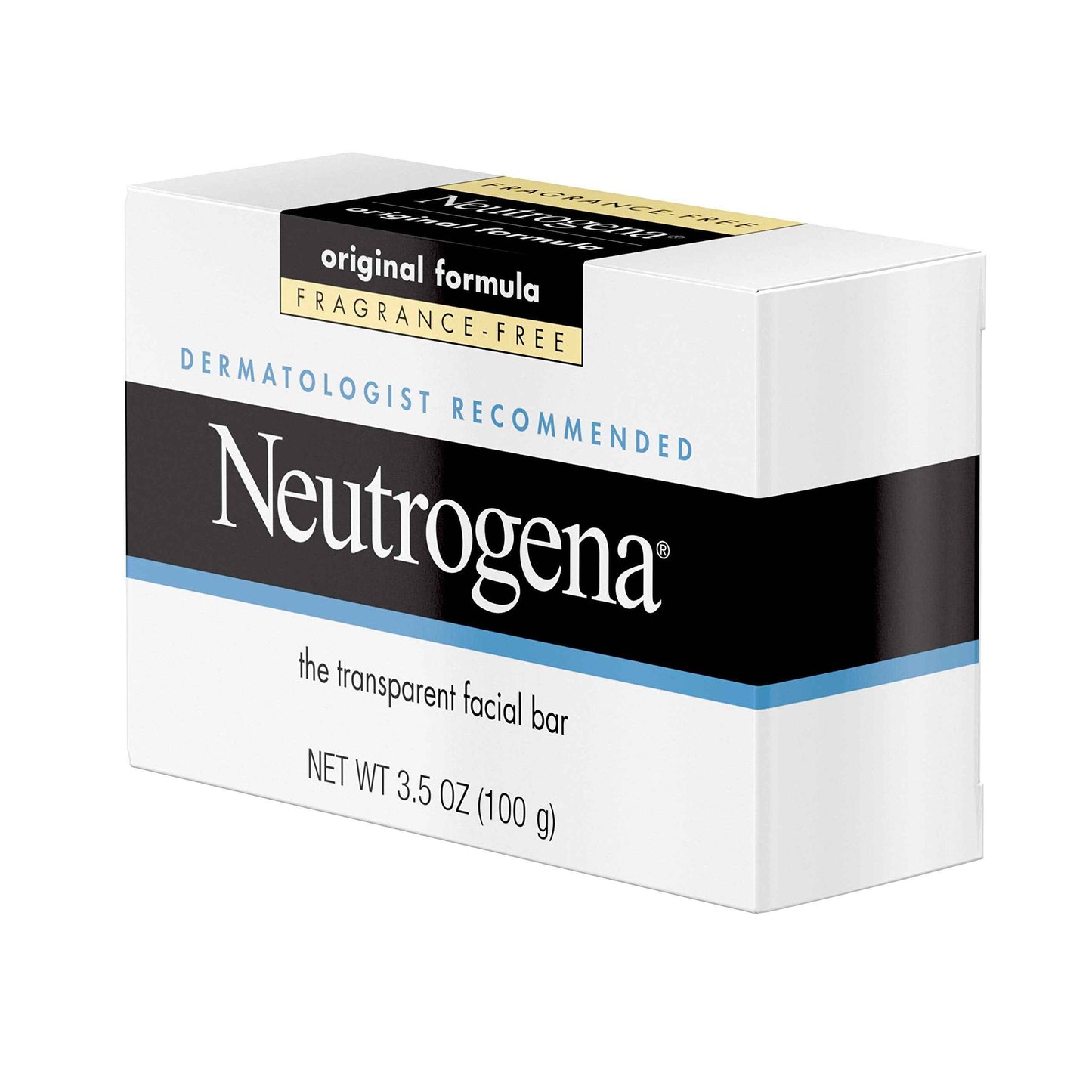 Neutrogena Original Amber Bar Fragrance-Free Facial Cleansing Bar with Glycerin, Pure & Transparent Gentle Face Wash Bar Soap, Free of Harsh Detergents, & Dyes, Hypoallergenic, 3.5 Oz (Pack of 3)