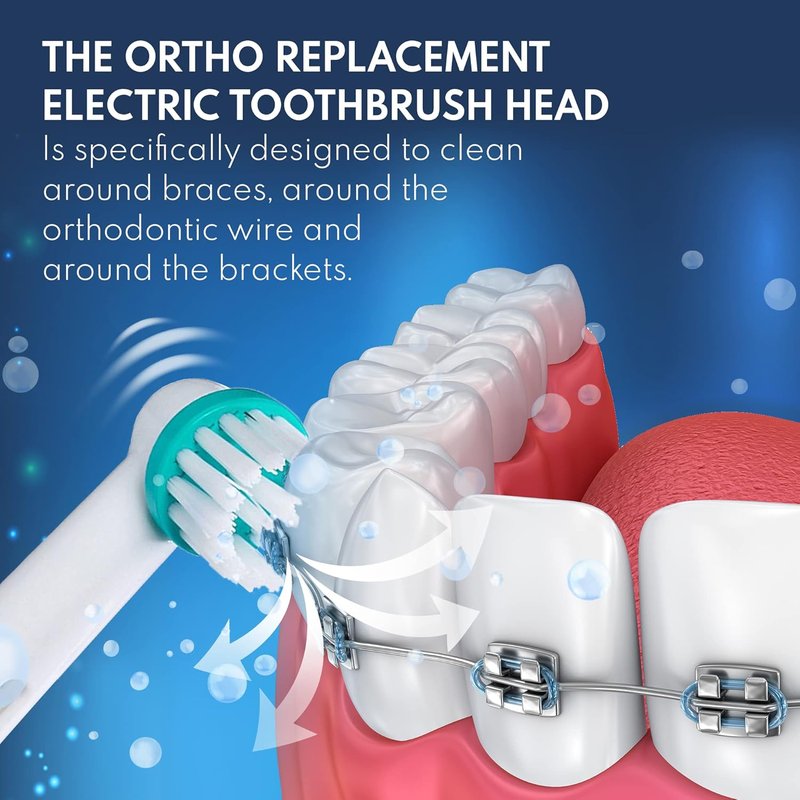 Replacement Brush Heads for Oral-B Electric Toothbrush - 8 Pack Compatible with Pro 1000 & Kids Plus | Orthodontic Design
