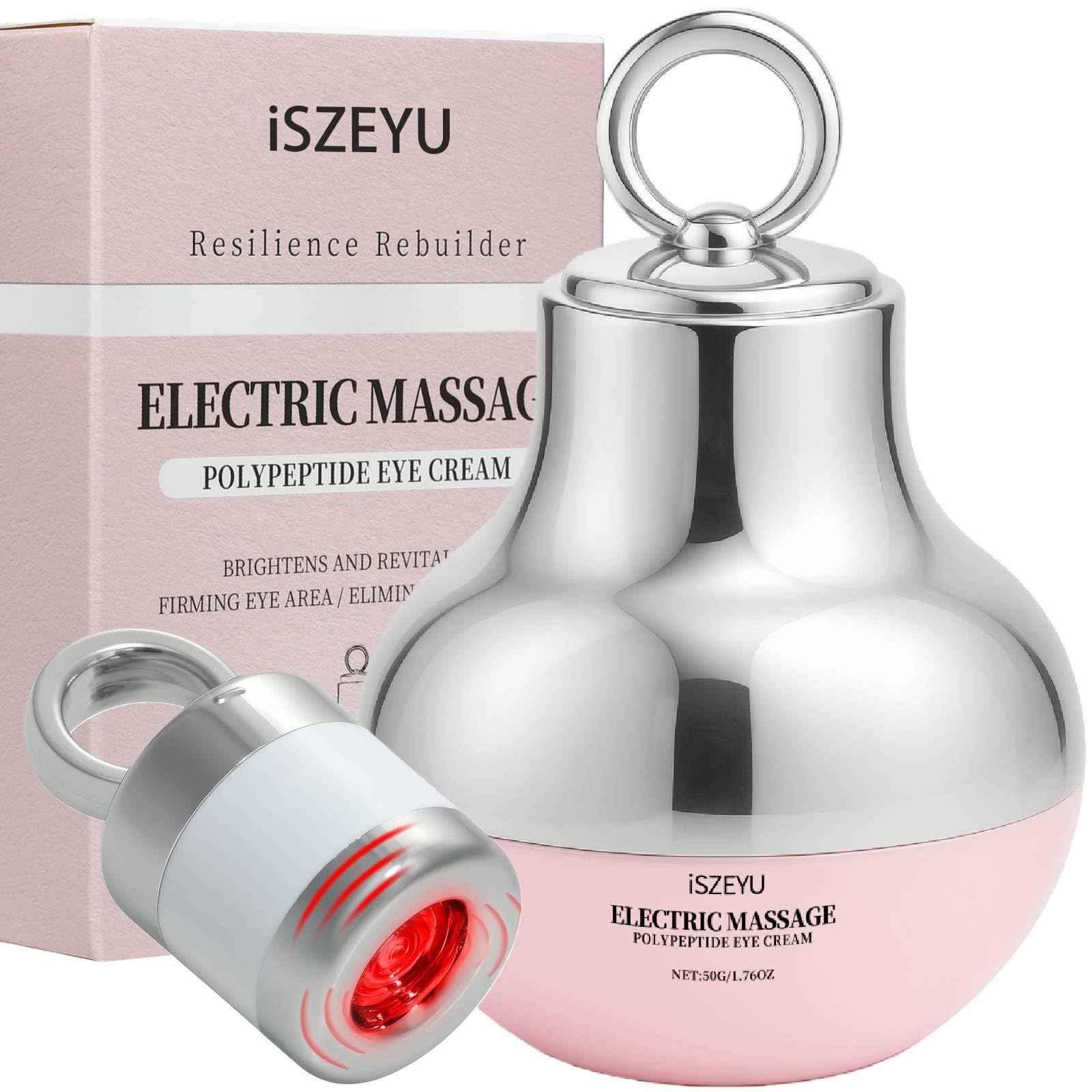 iSZEYU Pro Xylane Electric Massage Eye Cream with Red Light Applicator Therapy, Polypeptide Vibrating Firming or Anti Wrinkle