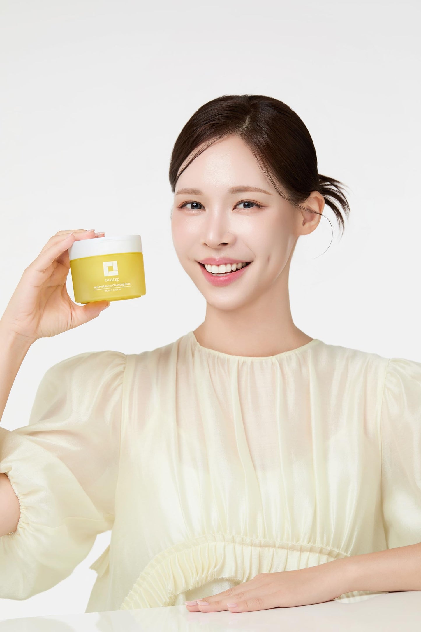 OVANG Yuja Probiotics Cleansing Balm – Makeup Remover & Hydrating Cleanser – Fragrance-Free, Brightening & Soothing for All Skin Types, Korean Skincare (100ml / 3.38 fl.oz) Step1