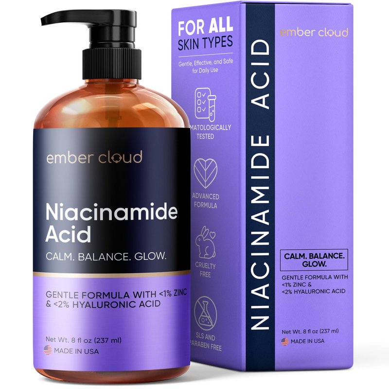 10% Niacinamide Serum for Face with Zinc 1% Vitamin B3 Anti-Aging, Advanced Skin Care for Even Tone, Texture and Hydrating Paraben&Fragrance-Free Cruelty Free All Skin Types Made in USA (8 Oz)