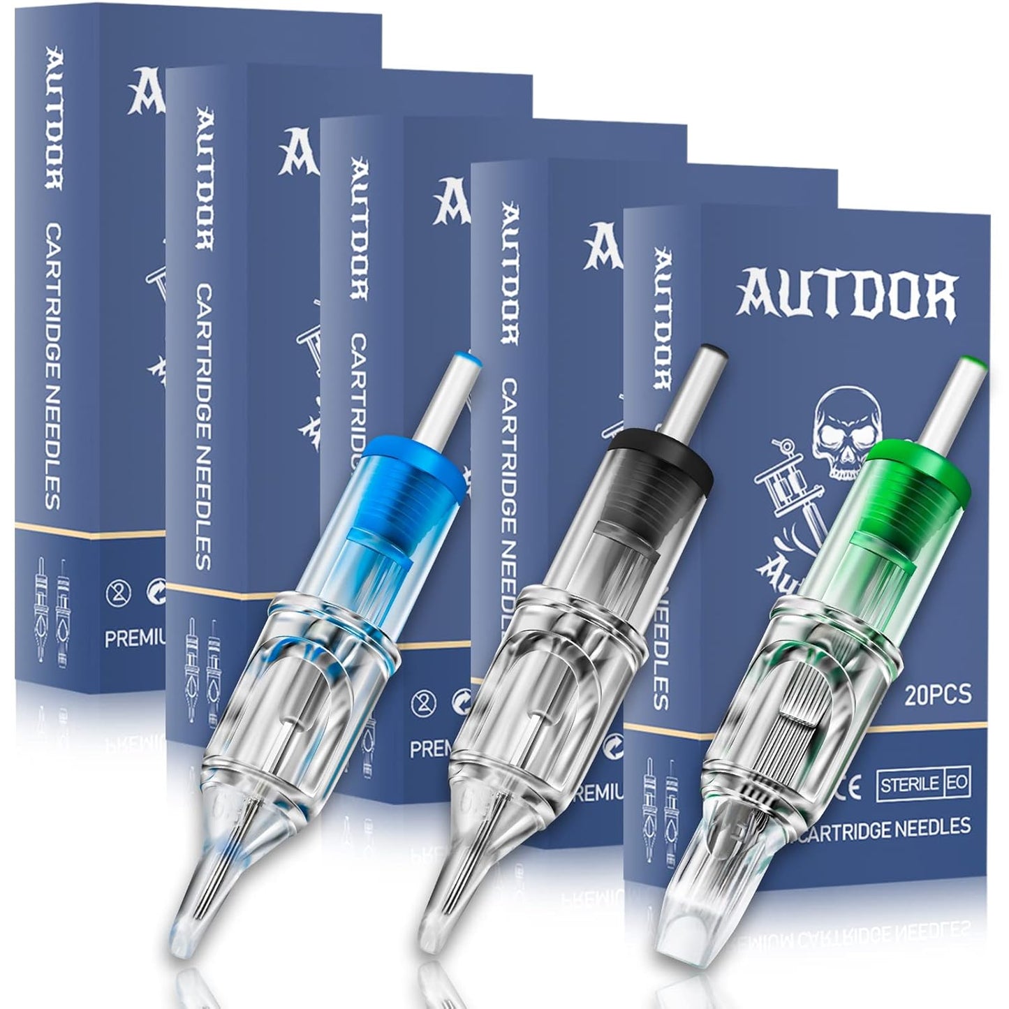 Tattoo Cartridge Needles - 100 Pcs Mixed Round Liner & Shader | 3RL-9RL, 3RS-7RS, Flat Magnum