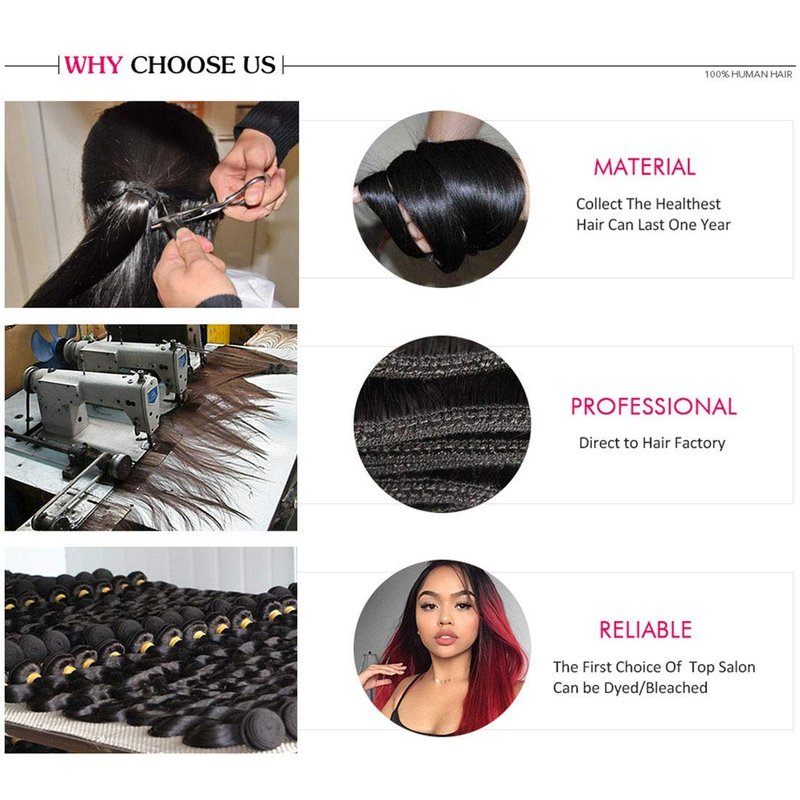 12A Brazilian Virgin Human Hair Bundles - Natural Color, 100% Unprocessed | 12 Inch, Straight, 4 Pack