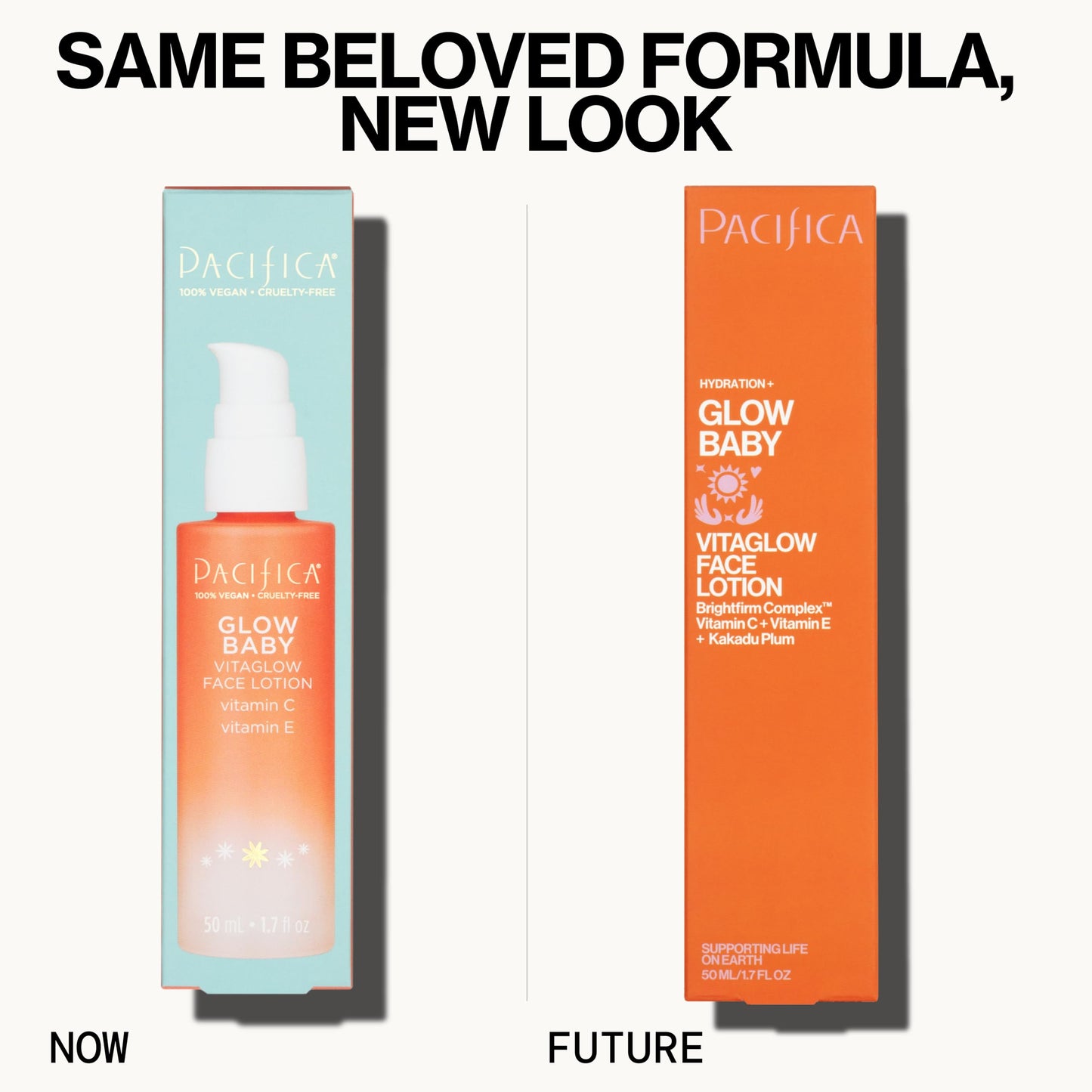 Pacifica Beauty Glow Baby VitaGlow Face Lotion and Brightening Face Wash Set, Skincare, Vitamin C and E, AHA, Exfoliator, Cleanser, Hydrating, Moisturizer, Vegan, 1.7 fl oz and 5 fl oz (Set of 2)