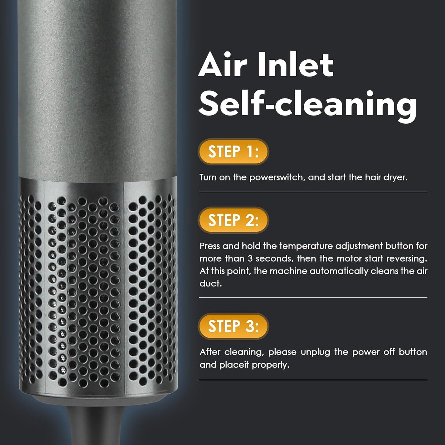High-Speed Hair Dryer - Negative Ionic Technology for Fast Drying | Lightweight & Low Noise, Gray