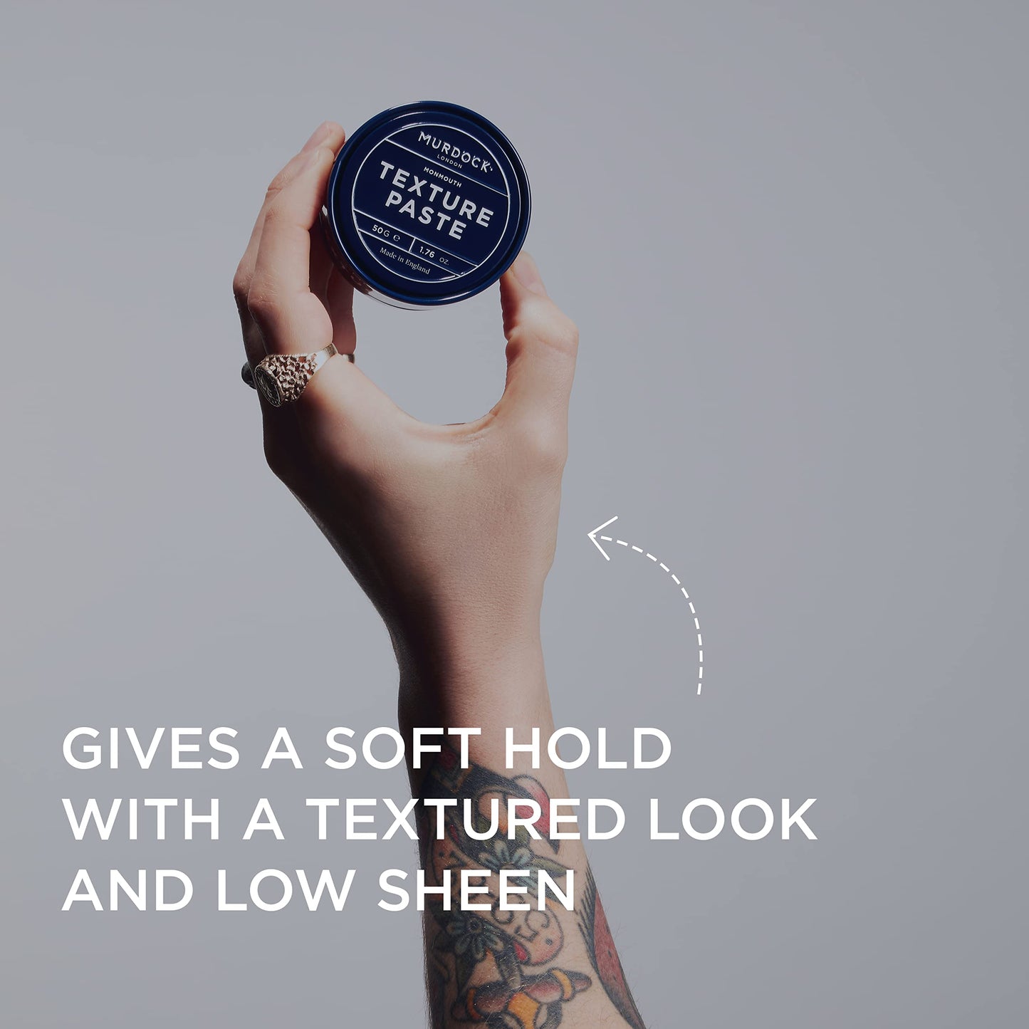 Murdock London Texture Paste – Soft Hold, Low Sheen Hair Paste for Men + Rough Textured Finish Without Grease – Lightweight Styling Cream for Short to Medium Hair (1.76 fl. oz.)