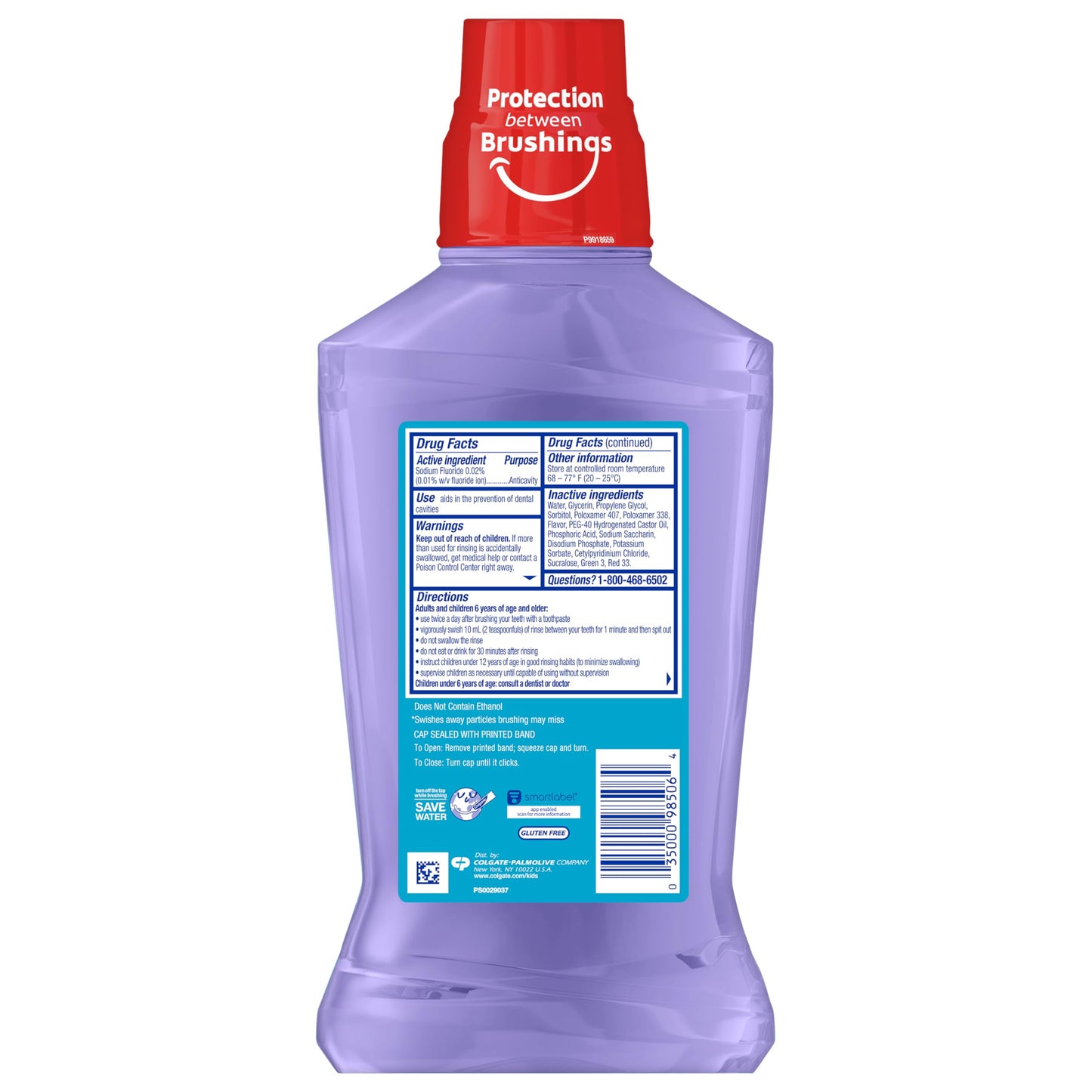 Colgate Unicorn Kids Fluoride Anticavity Mouthwash, Alcohol Free, Bubble Fruit, 16.9 Fluid Ounces (6 Pack)