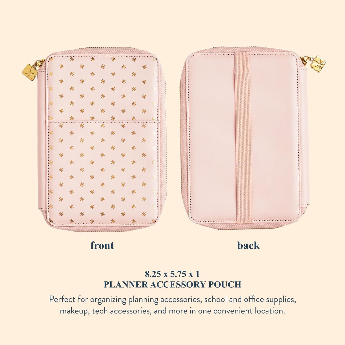 Erin Condren Ultimate Planner Accessory Pouch - Vegan Leather Organizer with Inside Pockets & Extended Zipper | Perfect for Planners