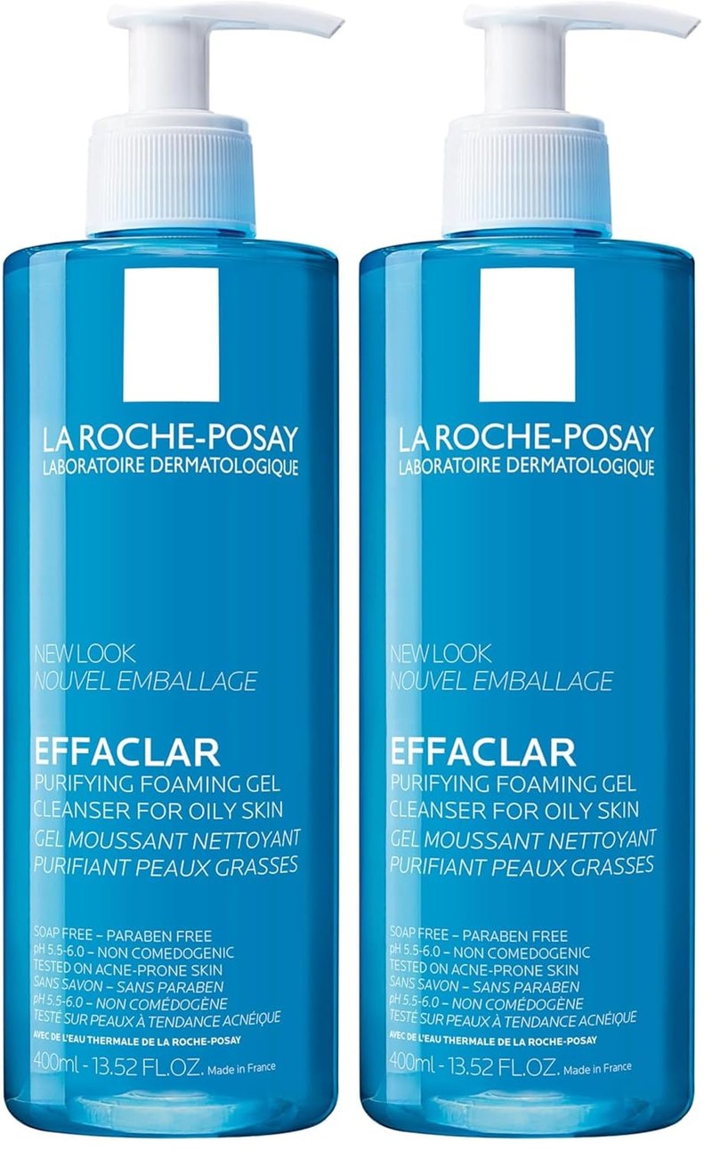 La Roche-Posay Effaclar Purifying Foaming Gel Cleanser - Oily Skin Face Wash with Zinc Pidolate, Alcohol-Free & Oil-Free