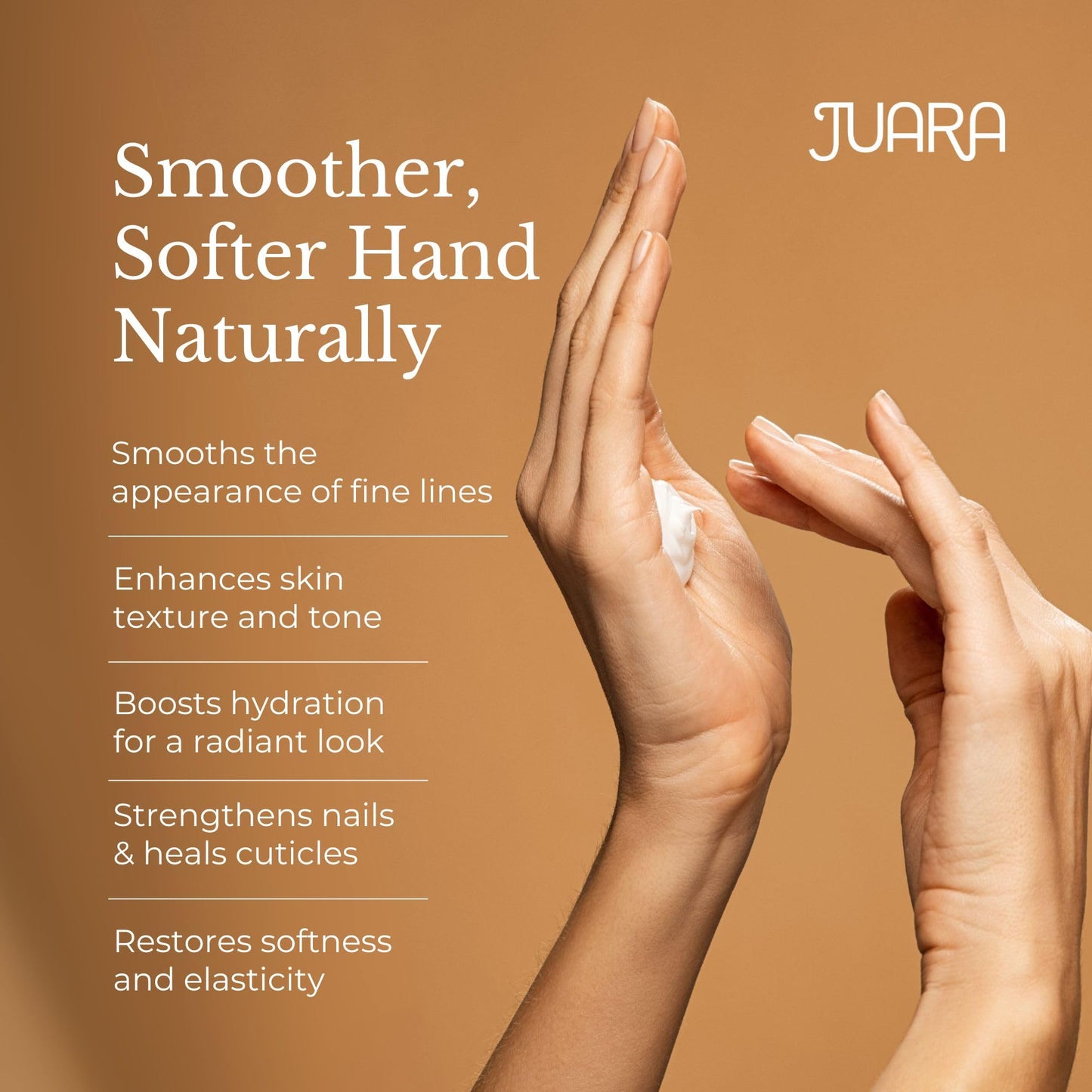 Juara Hand & Nail Balm - Anti Aging Hand Cream for Dry Cracked Hands - Cuticle Treatment with Coconut Oil & Shea Butter - Moisturizing Hand Cream for Women - Natural Ultra-Rich Hand Balm