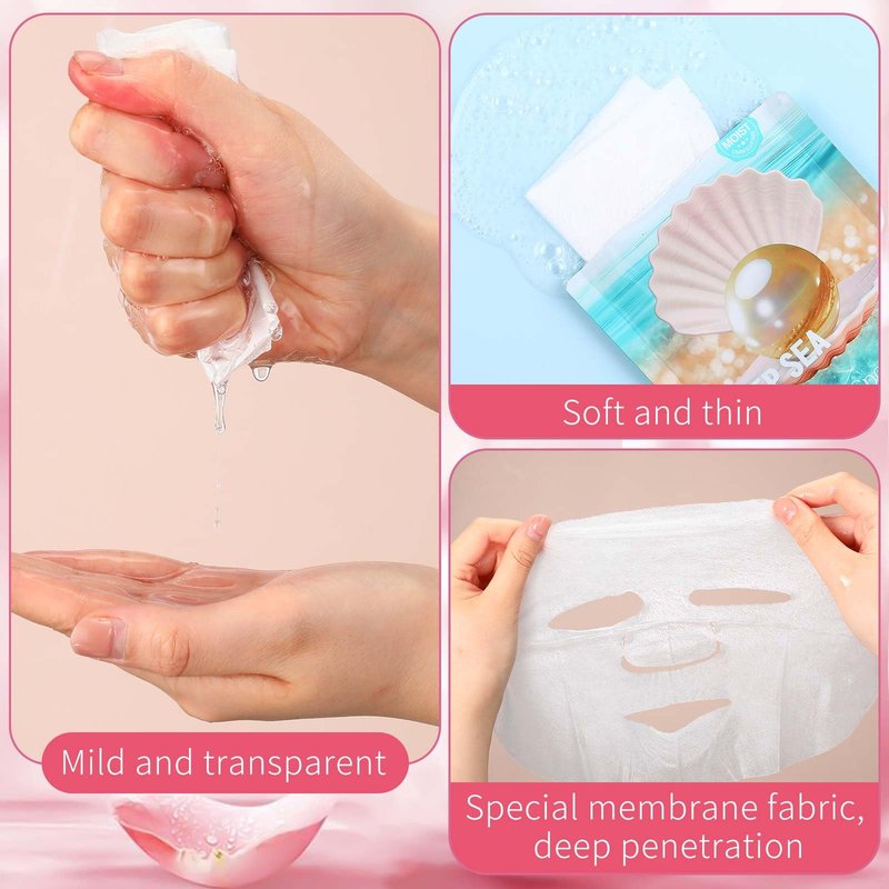 Viozakanry 96 Pcs Face Mask Set Hydrating Clean Suitable for Sensitive Skin, Including 30 Peel-off Facial Masks, 4 Clay Masks, 60 Pairs of Under-eye Patches, a Mask Brush, and a Face-washing Headband