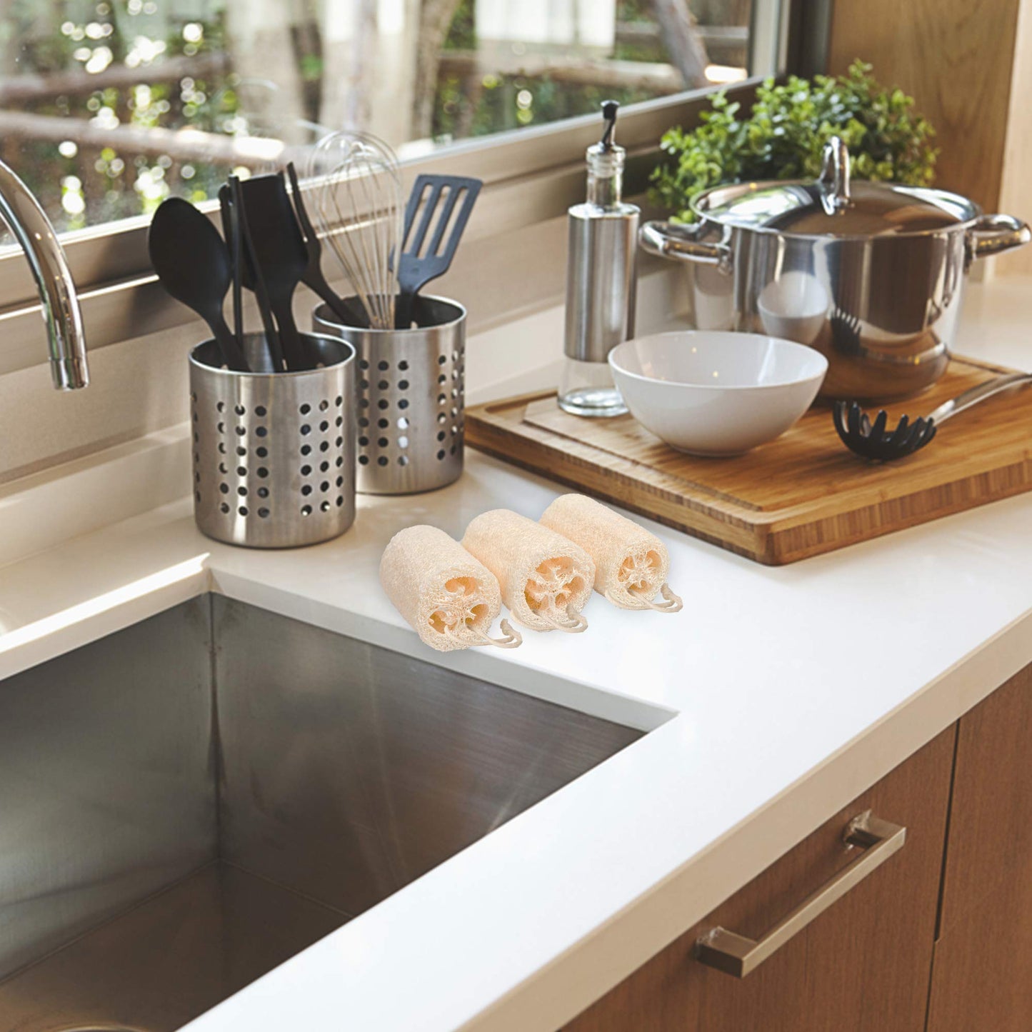 Indigenous Living – Natural Loofah for Bathing Exfoliating Scrubbers | Organic Bath Sponge for Spa Shower | Face, Back and Body Scrubber | Eco-Friendly (6 Large Natural Loofah)