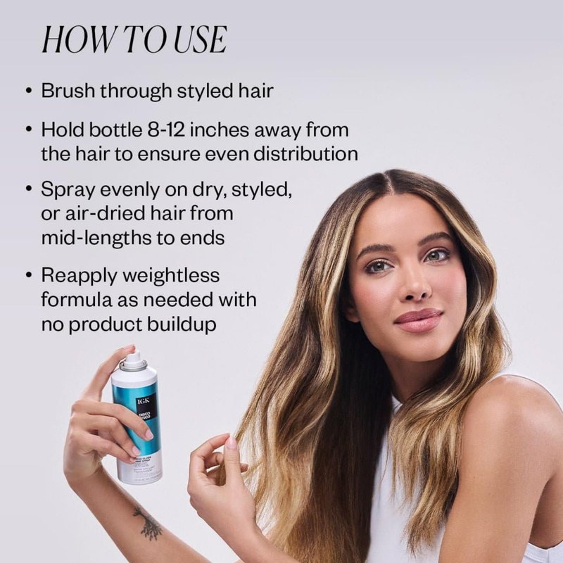 IGK Disco Disco Travel Size Clear Gloss Shine Spray | Weightless Glassy Shine with a Soft Non-Greasy Finish | UV Protection Finishing Spray | 2.1 Oz