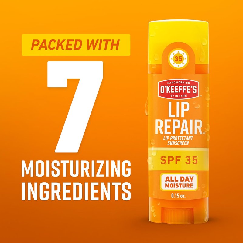 O'Keeffe's Lip Repair SPF 35 Lip Balm - 3-Pack Sun-Safe Moisturizer for Extremely Dry Lips