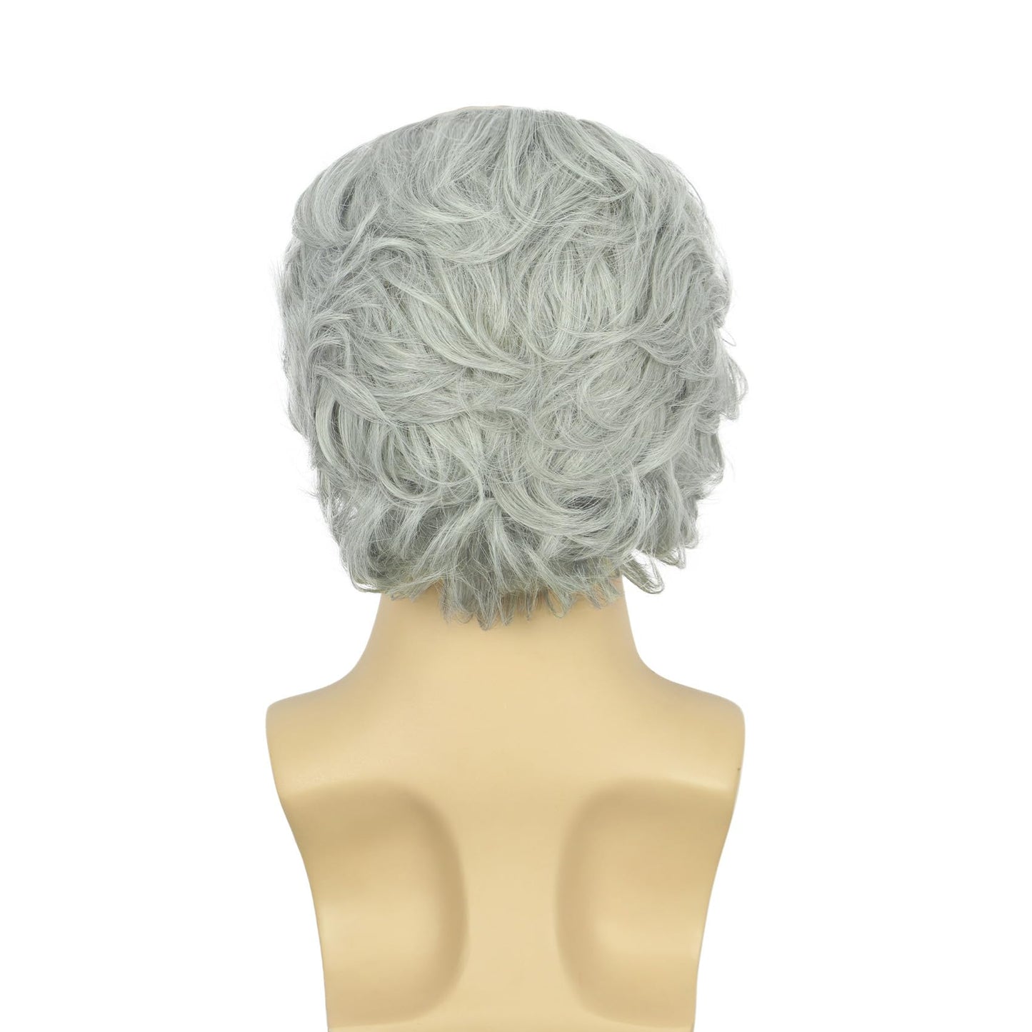 karlery Old Man Short Gray Wig with Moustache Eyebrow and Glasses Funny Grandpa Bald Cap Heat Resistant Synthetic Fiber Fluffy Soft Cosplay Event Costume Halloween Party Wig