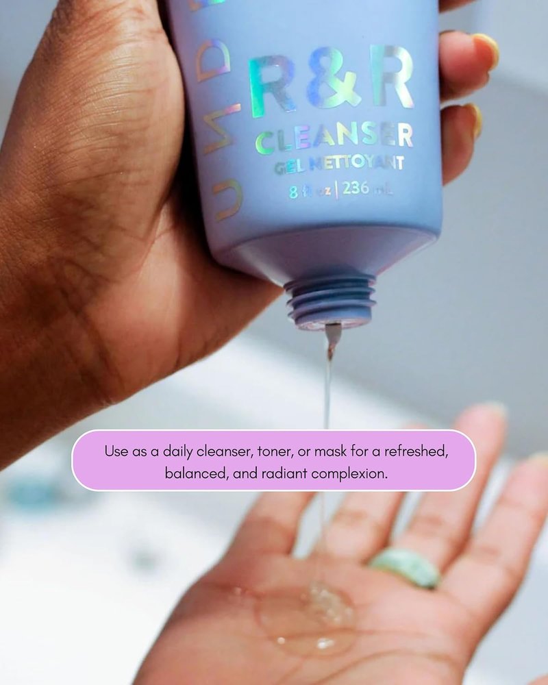 R&R Cleanser - Brightening Prebiotic Gel Cleanser with Niacinamide & Centella | 8oz for Soft, Balanced Skin