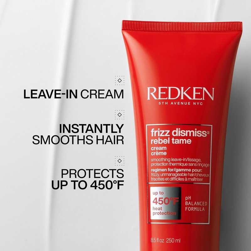 Redken Frizz Dismiss Rebel Tame Leave-In Cream - Heat Protection for Frizzy Hair | 6.8 oz