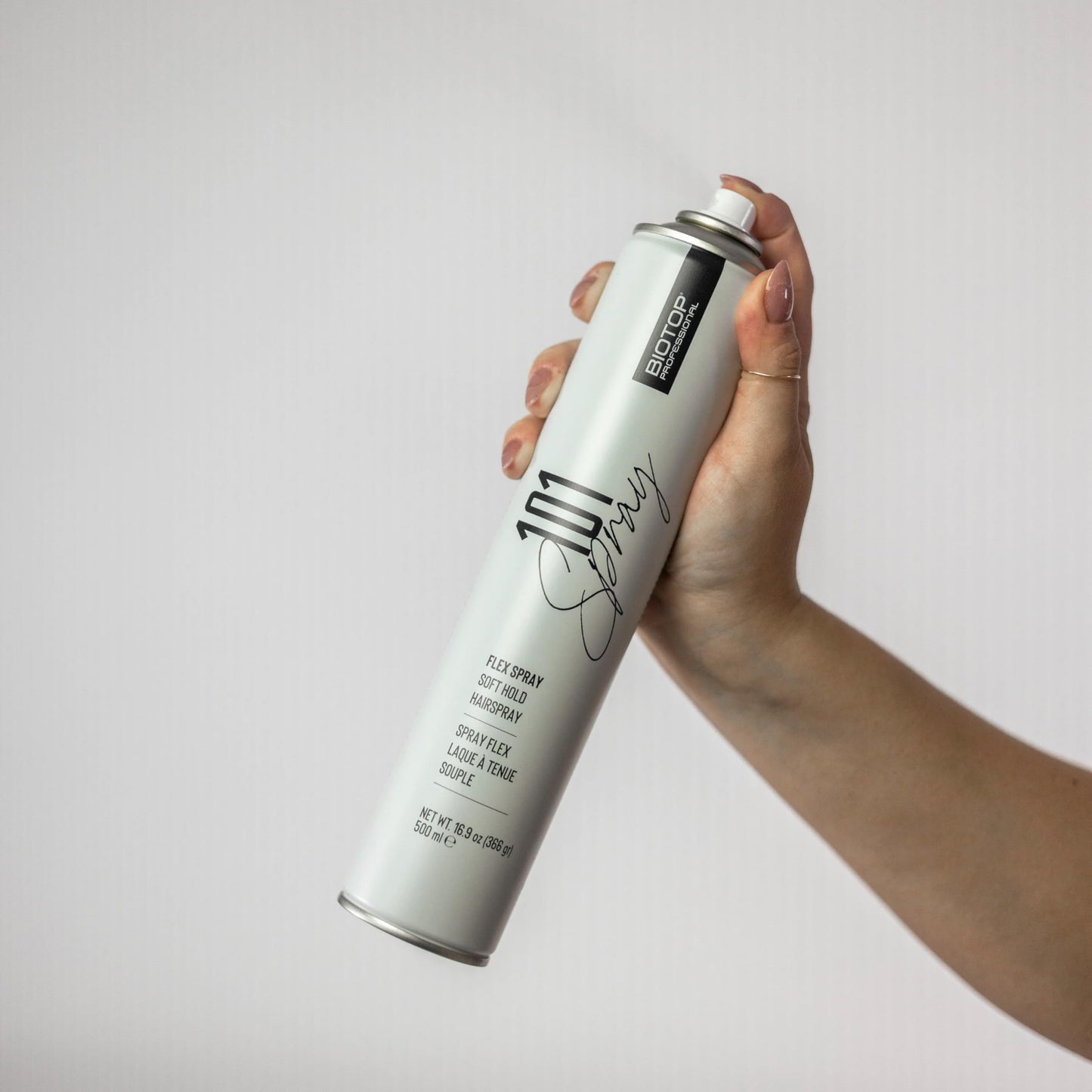 Biotop Professional 101 Flexible Hold Hairspray for Women - Enhances Shine and Tames Frizz & Fly-Aways - Buildable Volume & Texture - Flexible, Touchable Finish Without Stiffness (16.9 oz)