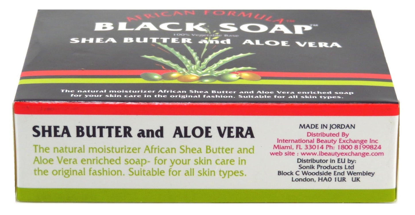 African Formula Black Soap 3.5 Ounce Shea Butter & Aloe Vera (Pack of 6)