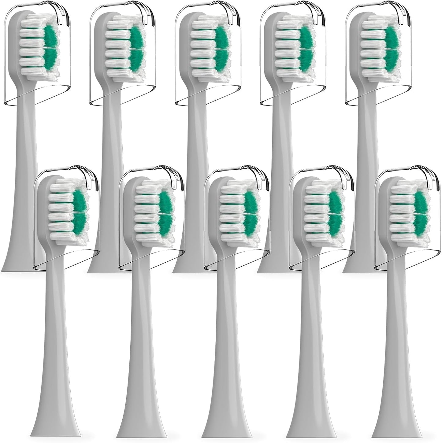 Replacement Brush Heads for AquaSonic Icon Electric Toothbrush - 10 Pack | Stone Color