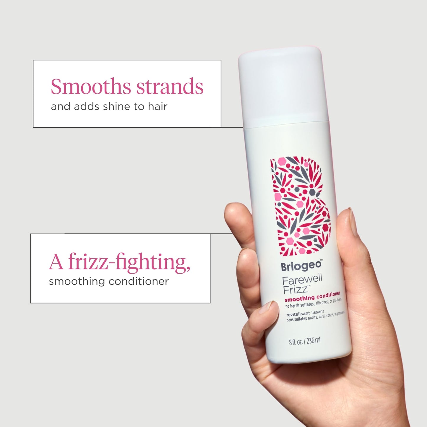 Briogeo Farewell Frizz Smoothing Conditioner | Silicone-Free Conditioner for Frizz Control, Hydration & Shine | Vegan & Cruelty-Free | 8 fl oz
