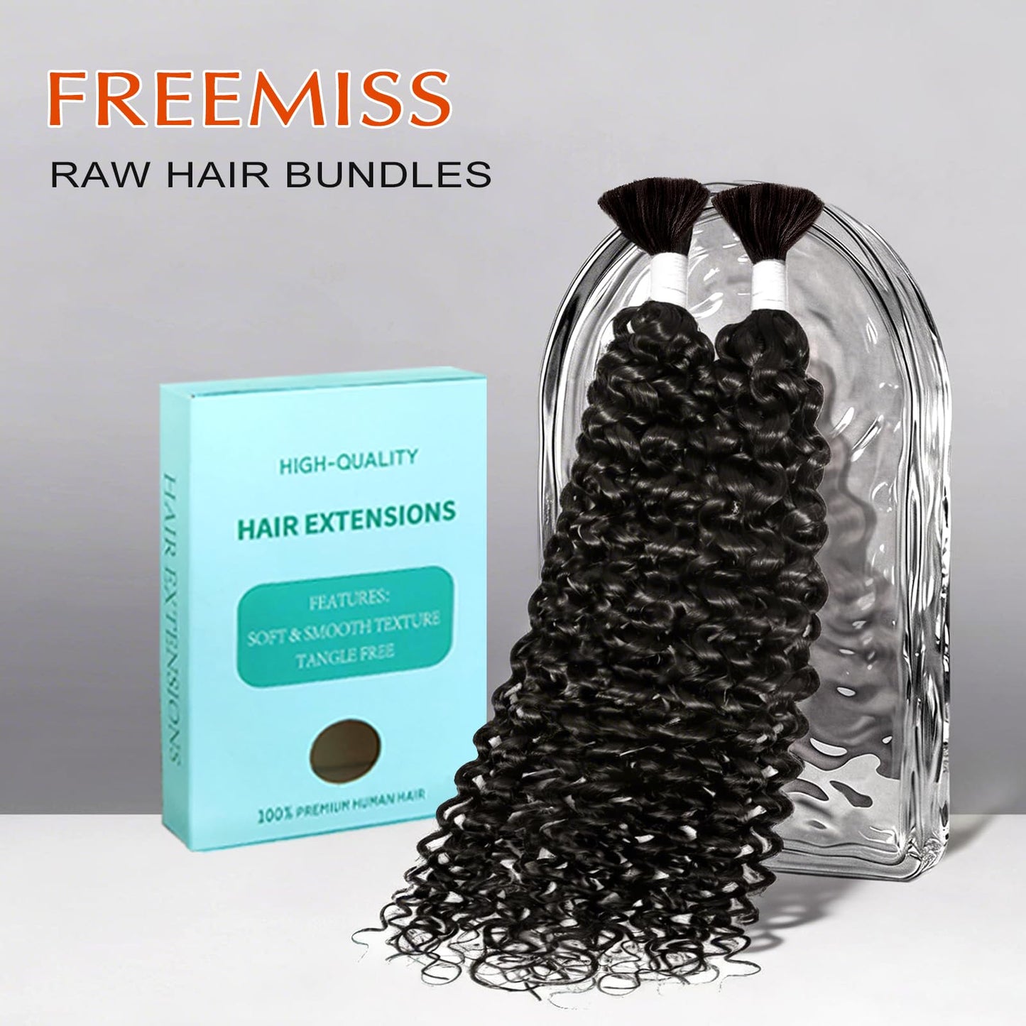 Human Braiding Hair for Boho Braids 100g 18 Inch Water Wave Bulk Human Hair for Braiding Knotless 100% Unprocessed 12A Brazilian Virgin Hair Extensions 2 Bundles/Pack Natural Color