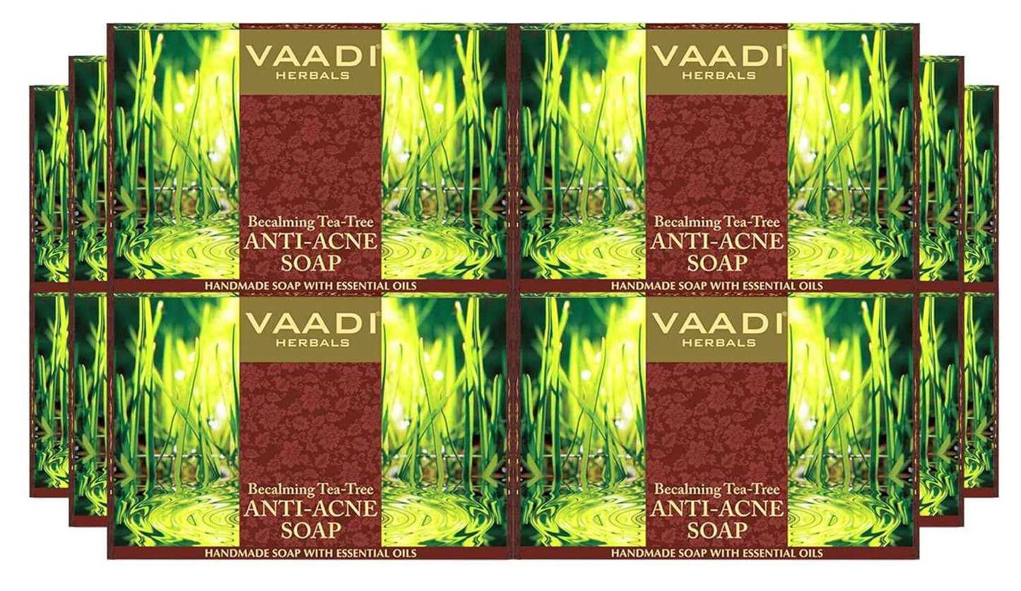 Tea Tree Oil Bath Bar Soap with Clove Oil - Handmade Herbal Soap with 100% Pure Essential Oils - ALL Natural - Each 2.65 Ounces - Pack of 8 (22 Ounces)