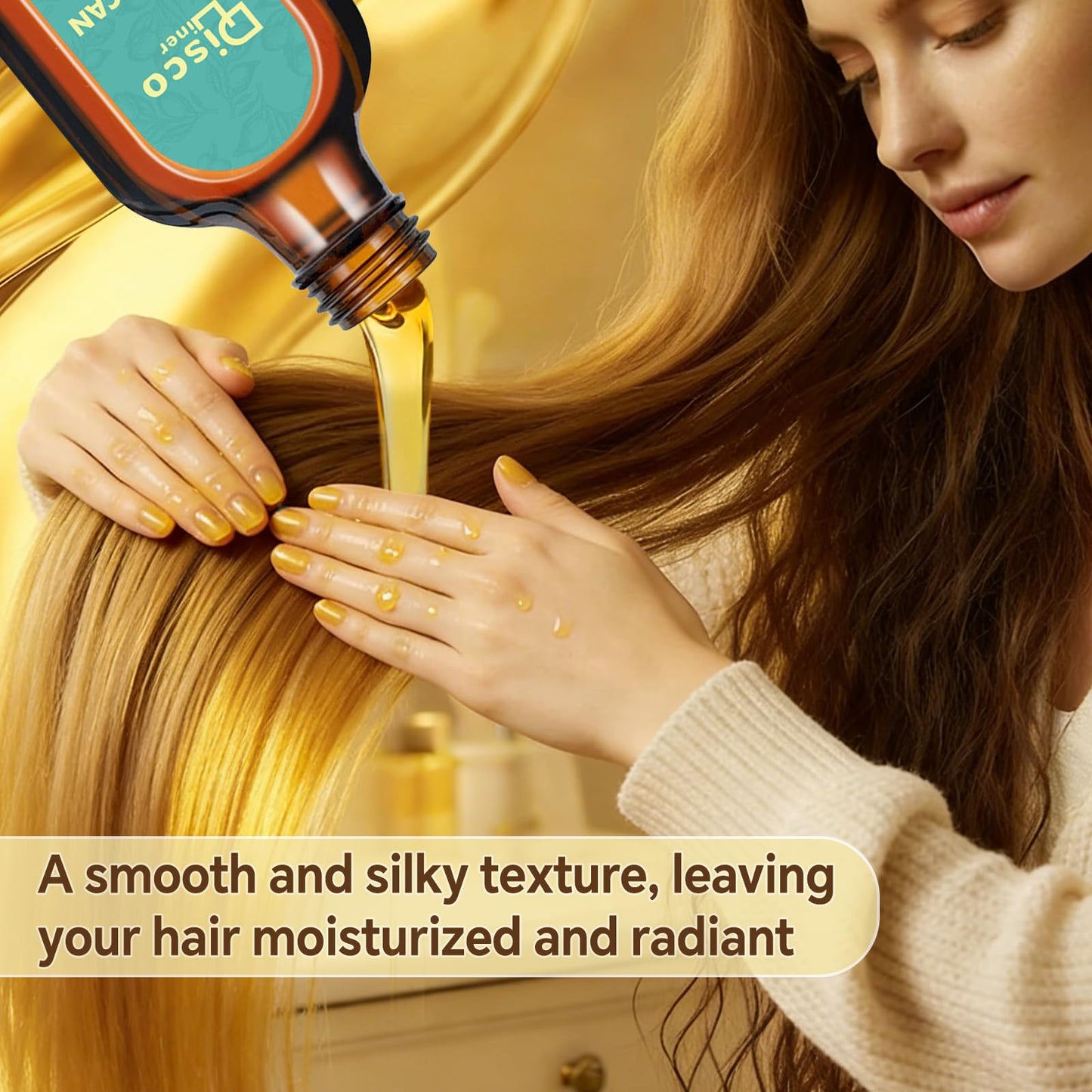 Discoliner Luxury Moroccan Hair Oil for Dry, Frizzy Hair & Split Ends, Hair Oil Treatment for Shine, Hydration & Repair (1, 100, Milliliters)