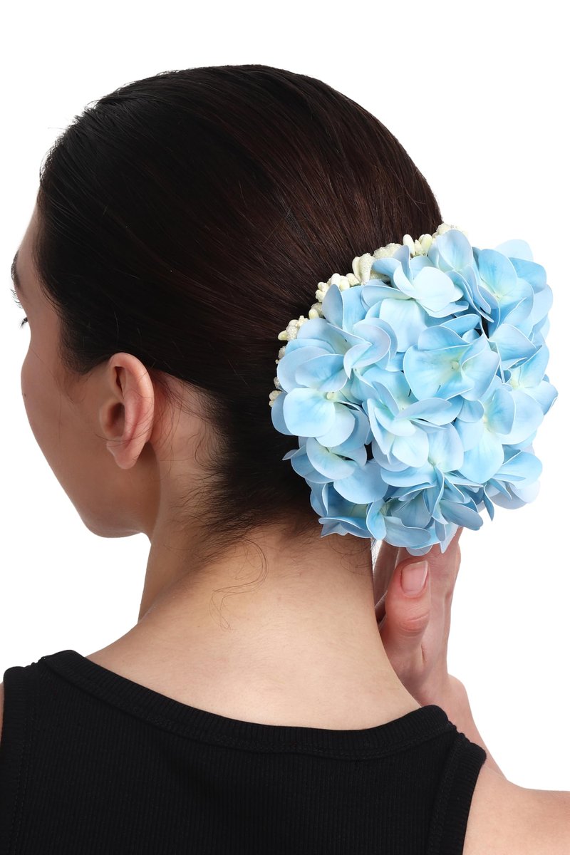 Light Blue Hydrangea Hair Flower, Elegant Floral Hair Accessory, Wedding Hair Piece Can Be Used For Christmas Decoration Too Its Beautiful And Big