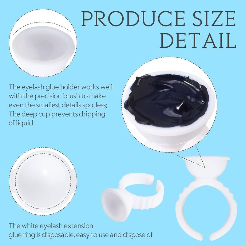 Eyelash Extension Glue Rings - 1000 Pcs Disposable Lash Glue Holders | Round Style for Beauty Salons