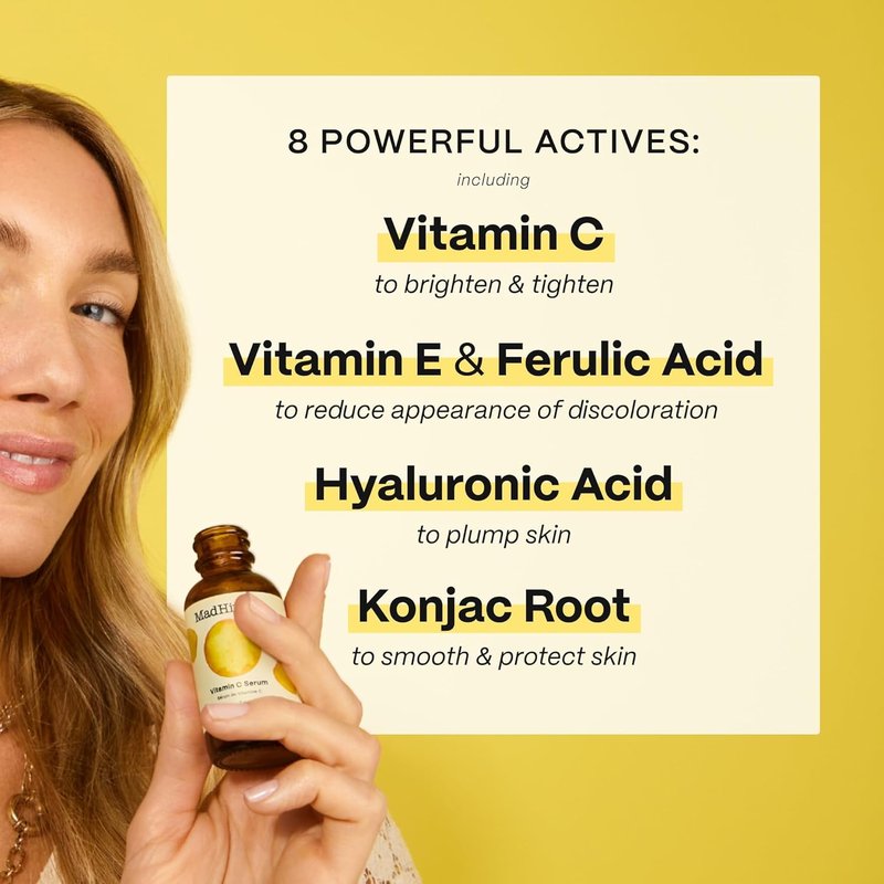 Mad Hippie Travel Face Serum Set - Skin-Brightening Vitamin C & Firming Retinol | Day & Night Dual Pack, 0.5 Oz Each