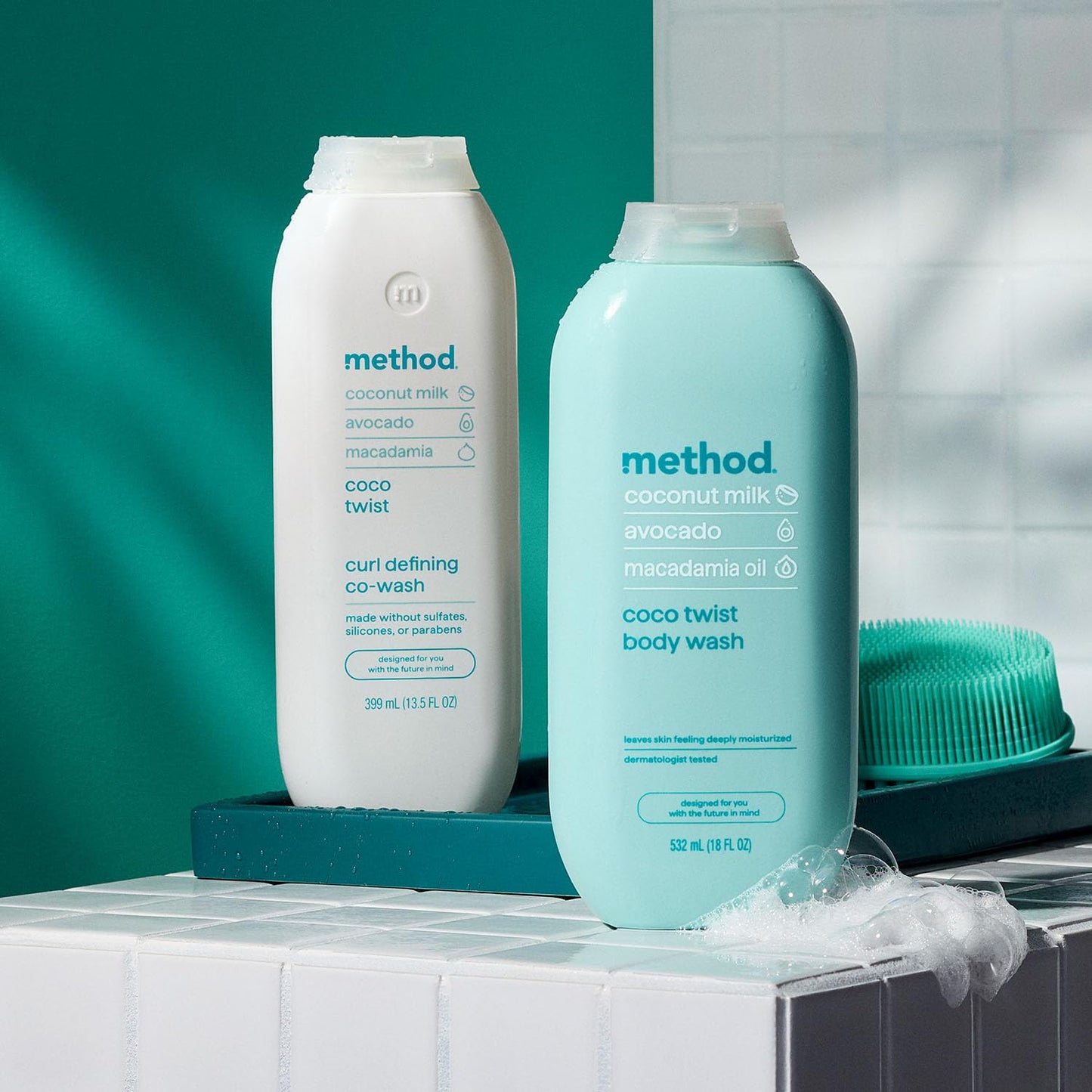 Curl Defining Co-Wash | Method Coco Twist - Moisturizes & Detangles Hair - 13.5 oz, Sulfate & Paraben Free