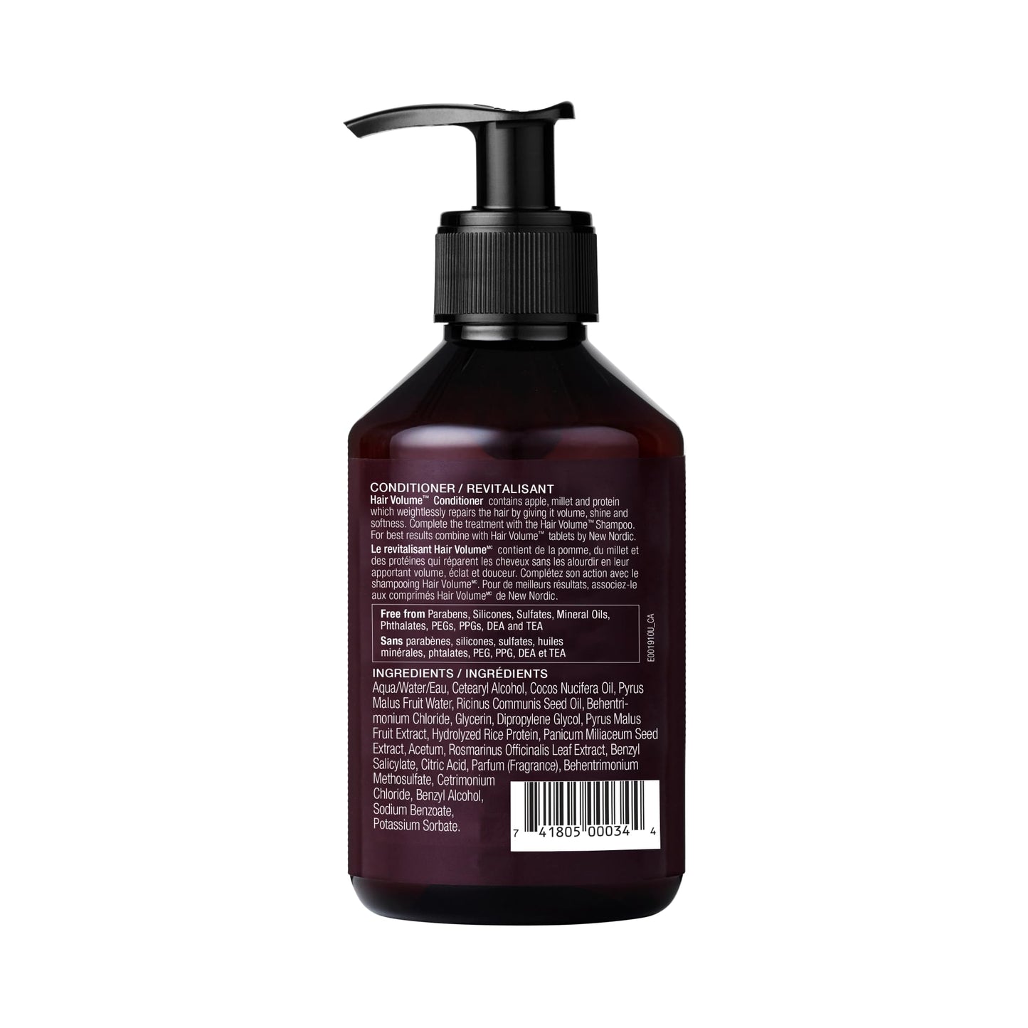 New Nordic Hair Volume Conditioner, Creamy Herbal Recipe to Weightlessly Hydrate, Volumize, Soften & Shine, Vegan, Clean Ingredients, 8.5 Fl Oz