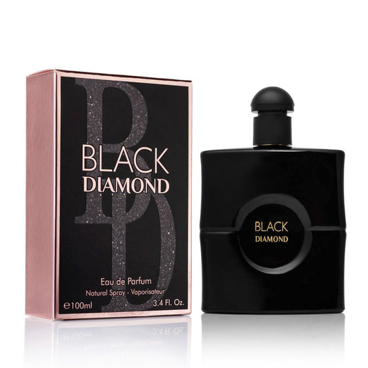 Black Diamond for Women Eau De Parfume- Top Notes of Pink Pepper & Orange Blossom - Base Scents of Warm Vanilla, Patchouli, Cashmere Wood & Cedar - Natural & Paraben Free - Elegant 100ml Bottle