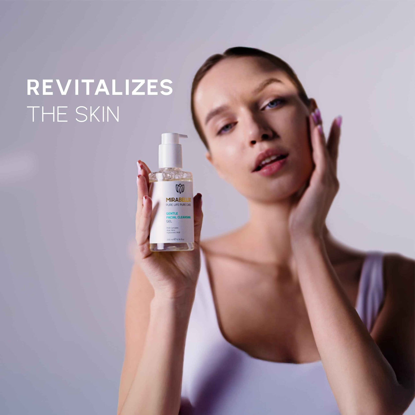 Gentle Foaming Face Wash Gel with PHA Complex, Aloe Vera, Hyaluronic Acid & Niacinamide – Hydrating Facial Cleanser for All Skin Types | Soothing, Purifying & Moisturizing | 6.76 fl. oz (200 mL)