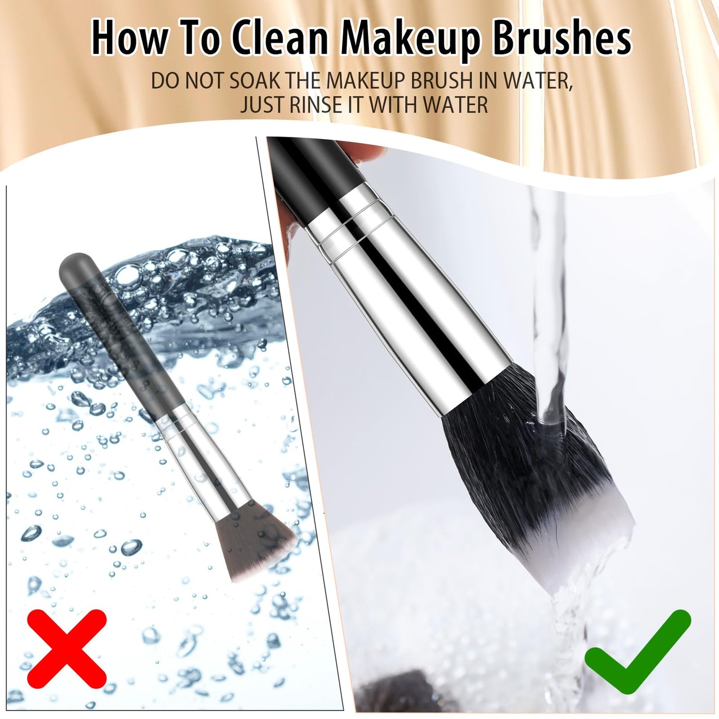 Baderke 20 Pcs Flat Top Foundation Brush Kabuki Cosmetics Synthetic Dense Face Blush Makeup Brush for Liquid, Cream, Powder, Blending, Buffing, Stippling Face Makeup Tools