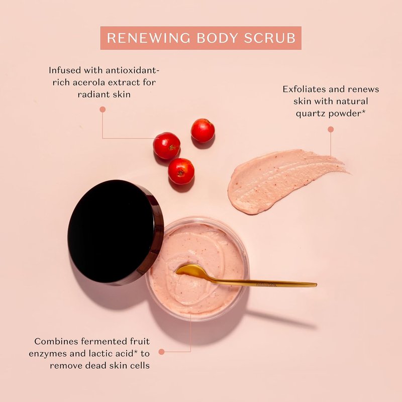 Acerola Cherry Body Scrub - Gentle Exfoliation for Smooth, Radiant Skin | 7.05 Ounce (200g)