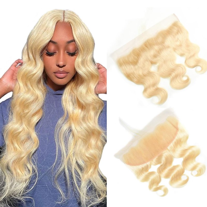613 Blonde Body Wave Frontal - 13x4 HD Lace Closure with Baby Hair | 150% Density, 14 Inch